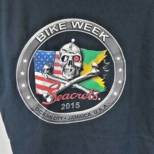 Mens Secrets Ocean City Jamaica USA 2015 Bike Week Tshirt Blue Size XL